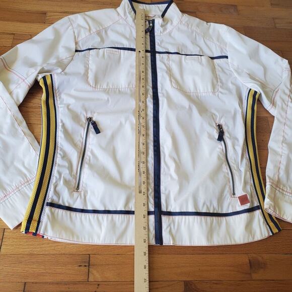 Colin's Sport Vintage Full Zip Windbreaker Mock Neck Mesh Side Stripes Retro - Picture 10 of 16